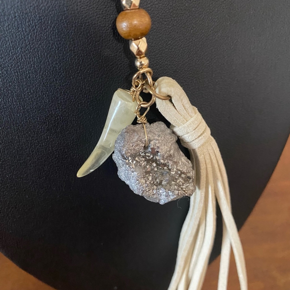 Boho Long Beaded Y Necklace with Pendants - Picture 3 of 7